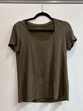 Eileen Fisher - Shimmery Green Linen Tee